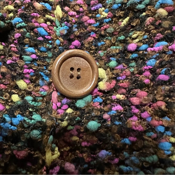Coldwater Creek loose weave confetti sweater, button front, multicolor. Large. - Picture 9 of 9